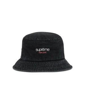 Supreme Black and Red Embroidered Bucket Hat